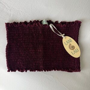 NEW! Lani Lau Hawaii Burgundy Smocked Tube Top • One Size